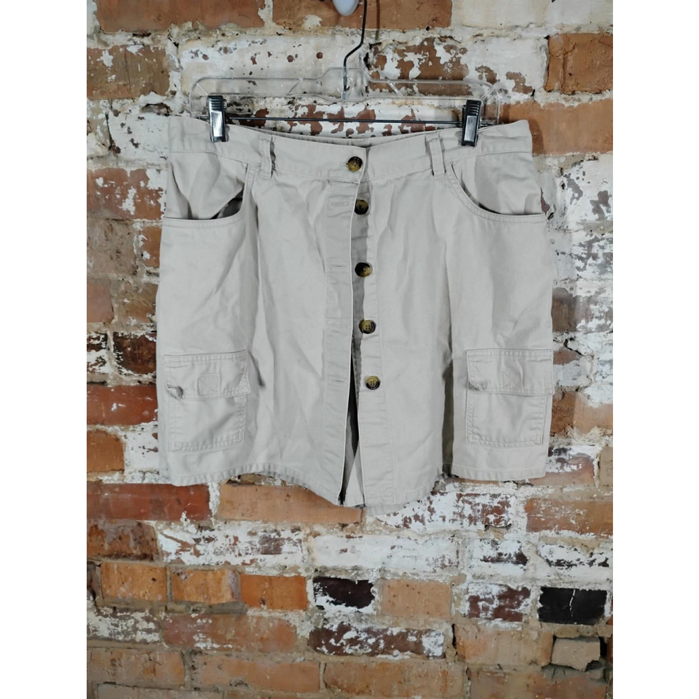 VTG y2k Carolina blues khaki cargo Button skirt women size 18